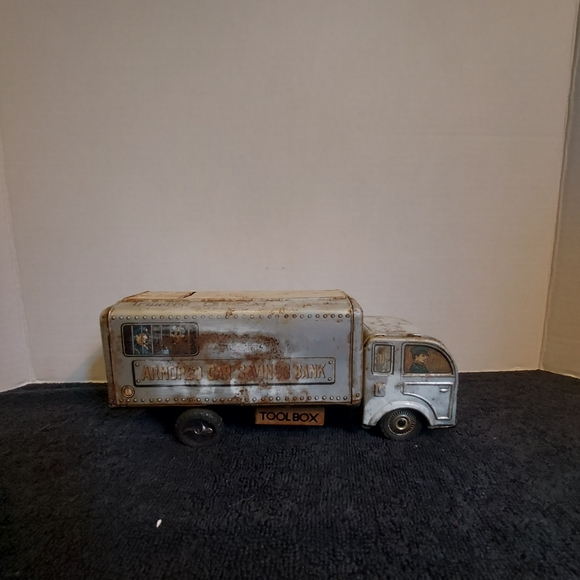 Made In Japan Friction Tin Toy Bank Police Paddywagon In Working Condition - Picture 5 of 8